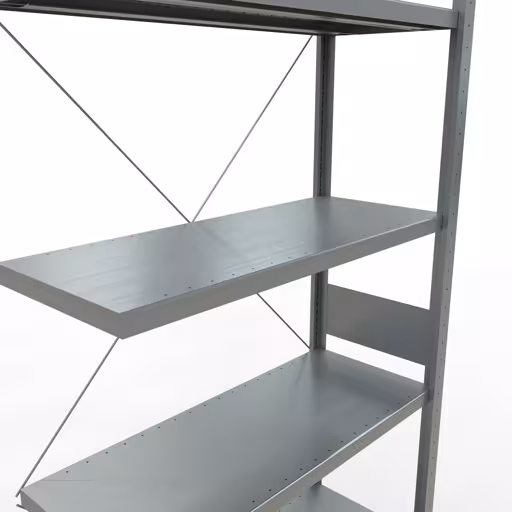 Aanbouwrekken, rekken, insteeksysteem MULTIplus330, 3000 x 1000 x 400 mm (HxBxD), 7 legborden, kruisschoor, verzinkt van Schulte Lagertechnik uit de categorie insteeksystemen