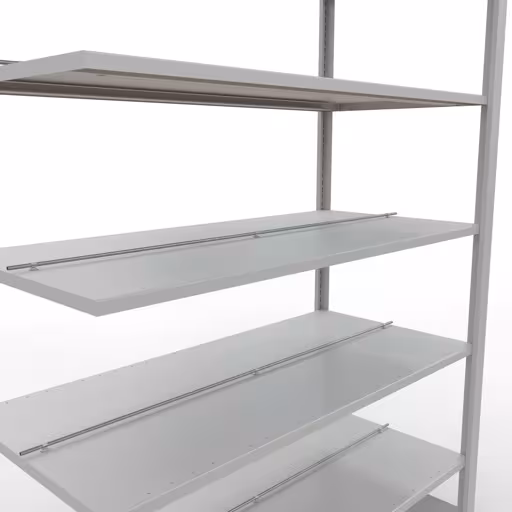 Aanbouwrekken, kantoorrekken, insteeksysteem MULTIplus150, 2300 x 1300 x 600 mm, 7 legborden, met middenaanslag, lichtgrijs van het merk Schulte Lagertechnik uit het assortiment kantoorrekken
