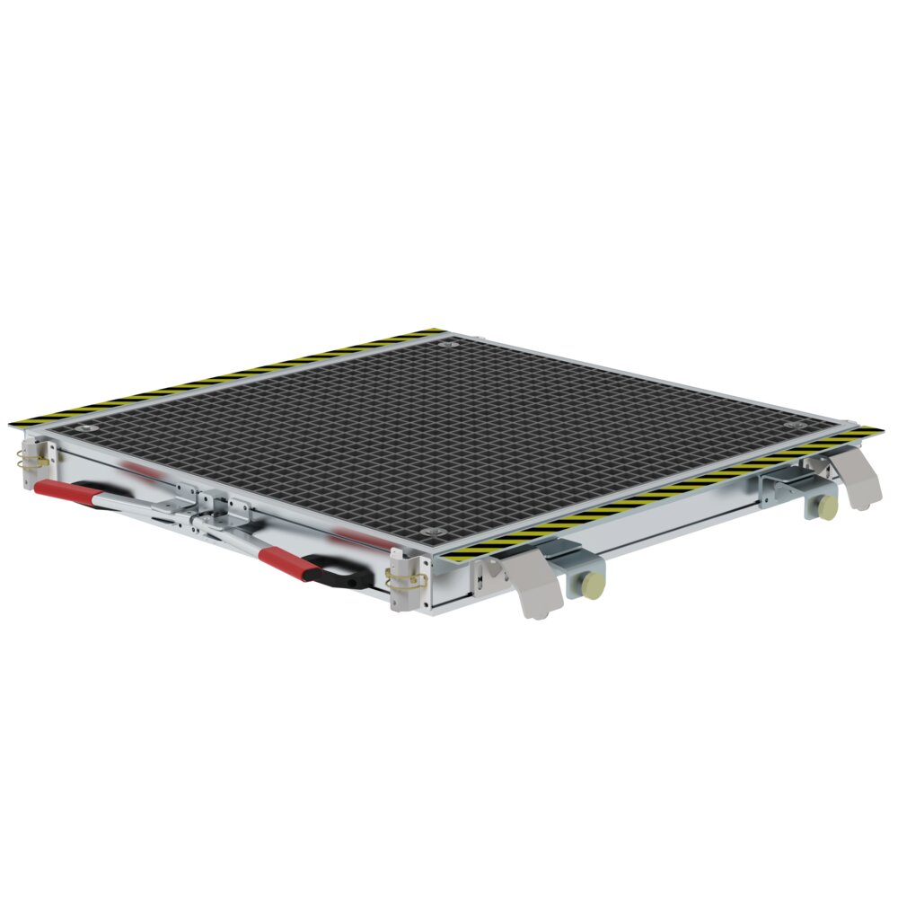 Munk mobiel spoorplatform gemaakt van GVK-rooster van Günzburger Steigtechnik Munk mobiel railplatform van GRP-rooster, uit de categorie "Platformtrappen" met artikelnummer 331038