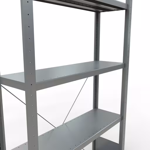 Basisplank, legbord, insteeksysteem MULTIplus330, 2000 x 1000 x 300 mm, 5 legborden, kruisschoor, verzinkt van Schulte Lagertechnik uit het assortiment insteeksysteem