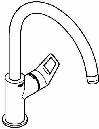Technische Zeichnung 4079541 GROHE ééngreeps wastafelmengkraan BauLoop 31368 hoge uitloop chroom