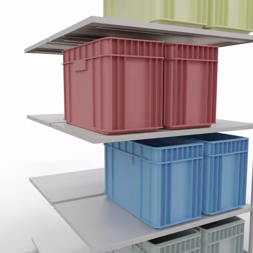 Andere weergave van het artikel Aanbouwplank, dubbele plank, legplank-insteeksysteem MULTIplus150, 2000 x 1000 x (2x600) mm, 2x5 legborden, RAL 7035 lichtgrijs uit de categorie legborden