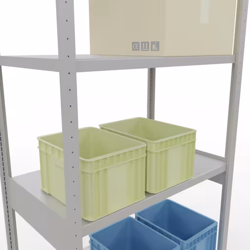 Extra afbeelding van het artikel Basisplank, legplank, insteeksysteem MULTIplus250, 3000 x 1000 x 600 mm (HxBxD), 7 legborden, RAL 7035 lichtgrijs van basisplank