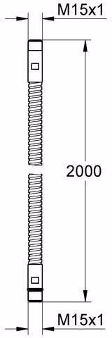 Technische Zeichnung 4053287 GROHE doucheslang 28146 voor 3-gats badcombinaties chroom
