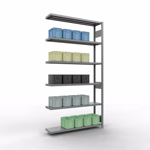 Afbeelding nr. 13 van het artikel aanbouwrekken, legbordstellingen, insteeksysteem MULTIplus250, 2500 x 1300 x 300 mm, 6 legborden, lengtestangen, verzinkt uit de productgroep insteeksysteem van Schulte Lagertechnik
