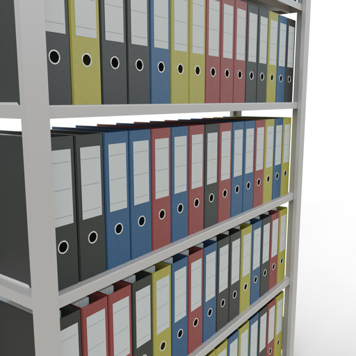 Figuur nr. 7 van het artikel basisplank, kantoorplank, MULTIplus85 insteeksysteem, 2000 x 1300 x 300 mm, 6 planken, kruisschoor, zonder aanslaglijst, lichtgrijs uit de productgroep Office Shelves van Schulte Lagertechnik.