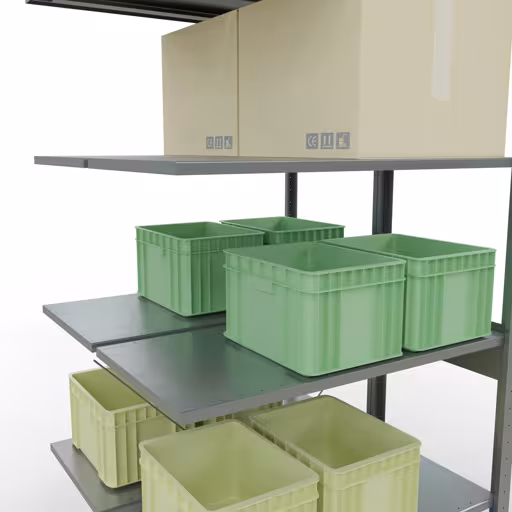 Afbeelding nr. 14 van het artikel aanbouwstelling, dubbele stelling, stellingstelling insteeksysteem MULTIplus150, 2500 x 1000 x (2x500) mm, 2x6 legborden, kruisschoor, verzinkt uit de productgroep stellingstelling van Schulte Lagertechnik
