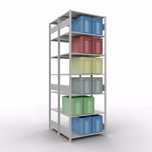 Basisplank, dubbele plank, rekkensysteem MULTIplus150, 3000 x 1000 x (2x600) mm, 2x7 planken, RAL 7035 lichtgrijs van Schulte Lagertechnik uit de categorie rekken