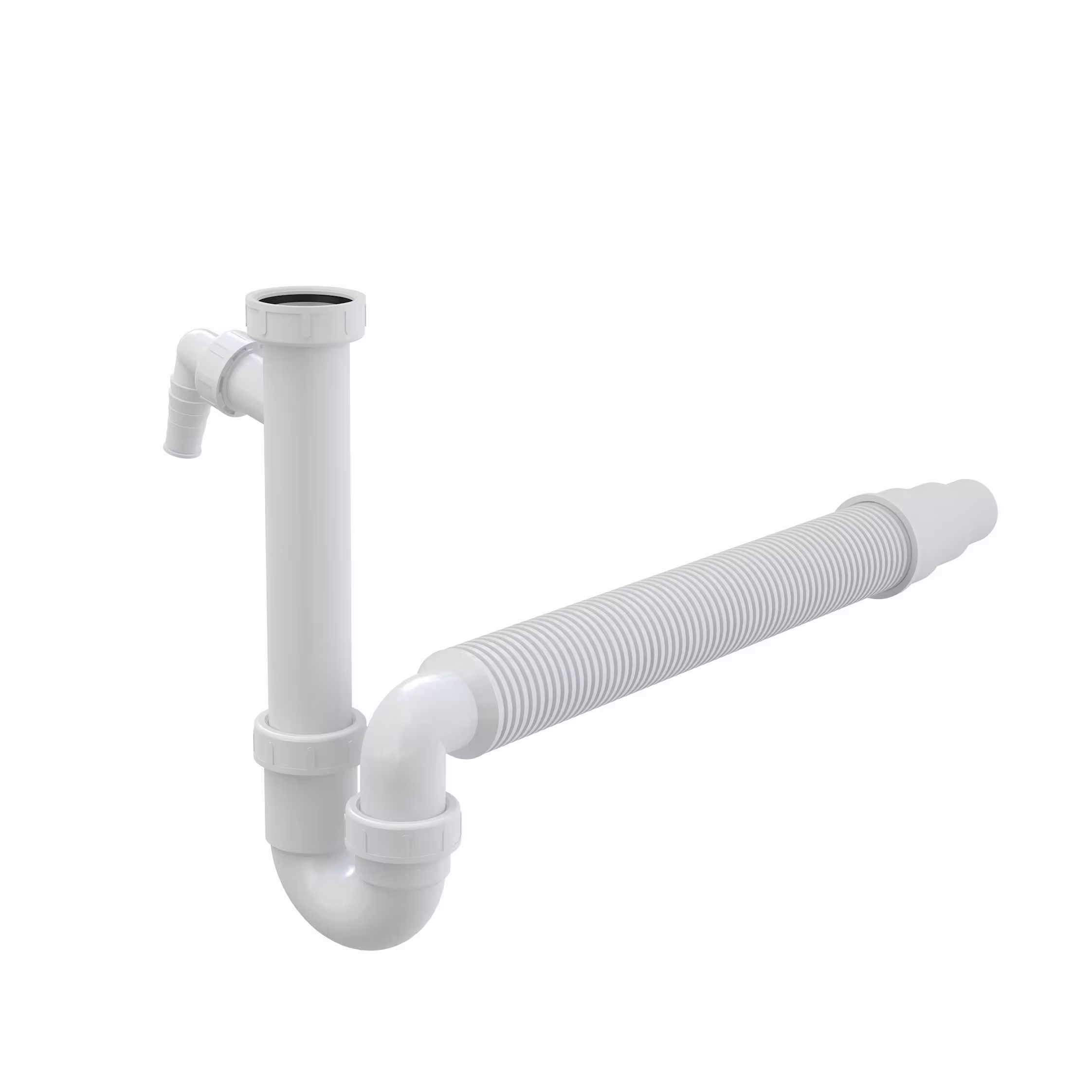 AlcaPlast A83 Flexbuissifon 1,5'' | met apparaataansluiting voor vaatwasser of wasmachine van AlcaPlast Buissifon, sifons/aftapkranen/slangen, art.nr. A83