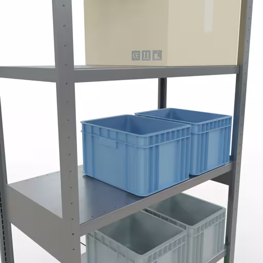 Basisplank, legbord, insteeksysteem MULTIplus250, 2500 x 1000 x 500 mm, 6 legborden, kruisschoor, verzinkt van Schulte Lagertechnik uit het assortiment insteeksysteem