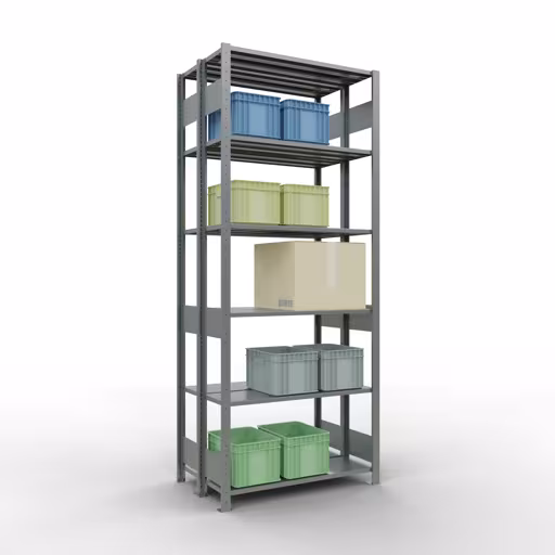 Productafbeelding nr. 15 van het artikel basisplank, dubbele plank, stellingplank insteeksysteem MULTIplus150, 2500 x 1000 x (2x300) mm (HxBxD), 2x6 planken, lengtestangen, verzinkt Afbeelding nr. 15 van het artikel basisplank, dubbele plank, legplank-insteeksysteem MULTIplus150, 2500 x 1000 x (2x300) mm, 2x6 legborden, lengtestangen, verzinkt uit de productgroep legborden van Schulte Lagertechnik