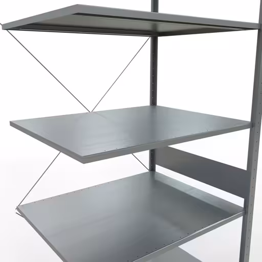 Aanbouwrekken, rekken, insteeksysteem MULTIplus150, 3000 x 1000 x 800 mm, 7 planken, verzinkt van Schulte Lagertechnik uit de categorie insteeksystemen