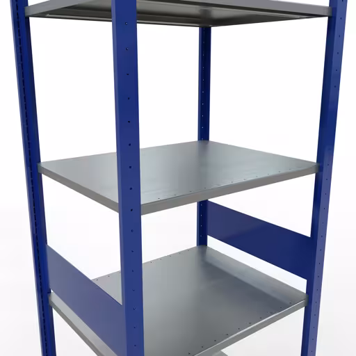 Basisplank, legplank, insteeksysteem MULTIplus150, 3000 x 750 x 600 mm, 7 legborden, lengtestangen, RAL 5010 gentiaanblauw/verzinkt/verzinkt met artikelnr. 12762-75-LR-B Basisplank, legbord, insteeksysteem MULTIplus150, 3000 x 750 x 600 mm, 7 legborden, lengtestangen, RAL 5010 gentiaanblauw/verzinkt/verzinkt van Schulte Lagertechnik uit de categorie insteeksystemen