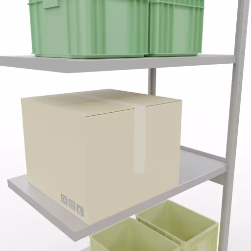 Figuur nr. 15 van het artikel aanbouwrekken, legbordstellingen, insteeksysteem MULTIplus250, 3000 x 1000 x 600 mm, 7 legborden, lengtestangen, RAL 7035 lichtgrijs uit de productgroep insteeksysteem van Schulte Lagertechnik