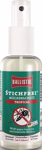BALLISTOL Tropische muggenwerende spray, 100 ml pompflacon, van het merk Stichfrei BALLISTOL Tropical 100ml pompflacon muggenwerend middel uit de categorie dierafweermiddelen, artikelnummer 4000354494