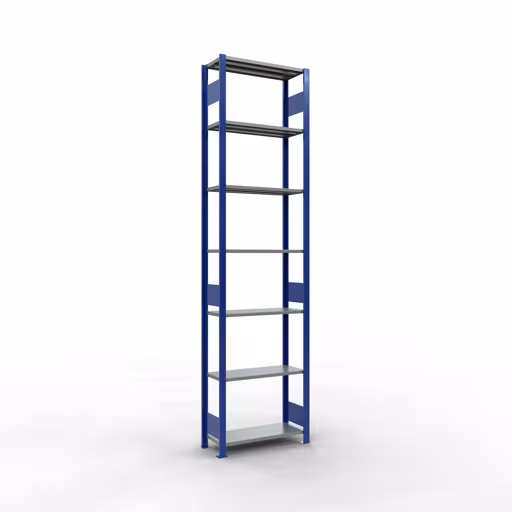 Productafbeelding nr. 14 van het artikel basisrek, legbord, insteeksysteem MULTIplus150, 3000 x 750 x 300 mm, 7 legborden, RAL 5010 gentiaanblauw/verzinkt/verzinkt uit het insteeksysteem assortiment van Schulte Lagertechnik