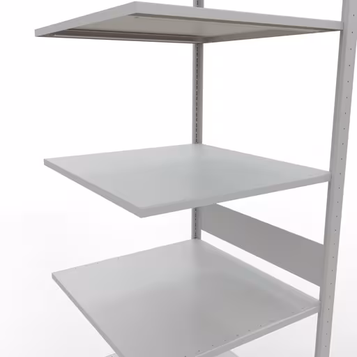 Aanbouwrek, stelling, insteeksysteem MULTIplus150, 3000 x 750 x 800 mm, 7 legborden, lengtestangen, RAL 7035 lichtgrijs van Schulte Lagertechnik uit het assortiment insteeksysteem