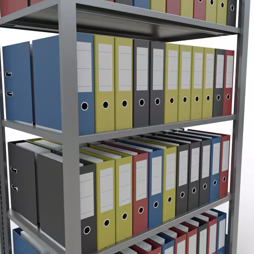 Productafbeelding nr. 15 van het artikel basisplank, kantoorplank, insteeksysteem MULTIplus150, 1800 x 1000 x 600 mm, 5 planken, lengtestangen, verzinkt, zonder middenaanslag Afbeelding nr. 15 van het artikel, kantoorrekken, insteeksysteem MULTIplus150, 1800 x 1000 x 600 mm, 5 legborden, verzinkt, zonder middenaanslag uit de productgroep kantoorrekken van Schulte Lagertechnik