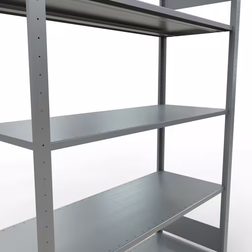 Basisplank, legplank, insteeksysteem MULTIplus150, 2000 x 1300 x 500 mm (HxBxD), 5 legborden, lengtestangen, verzinkt met GTIN 4004514280312 Basisplank, legbord, insteeksysteem MULTIplus150, 2000 x 1300 x 500 mm, 5 legborden, lengtestangen, verzinkt van Schulte Lagertechnik met het artikelnr. 12750-130-LR