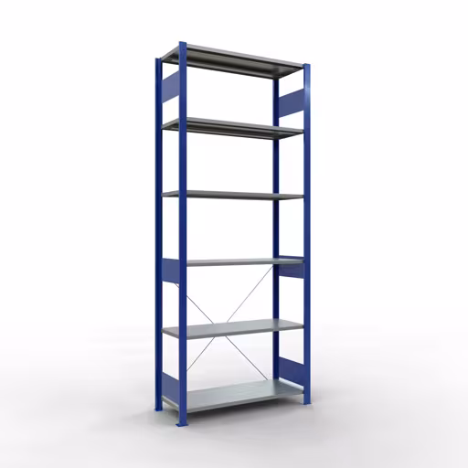 Basisplank, legbord, insteeksysteem MULTIplus150, 2500 x 1000 x 400 mm, 6 legborden, RAL 5010/verzinkt van het merk Schulte Lagertechnik uit het assortiment insteeksysteem
