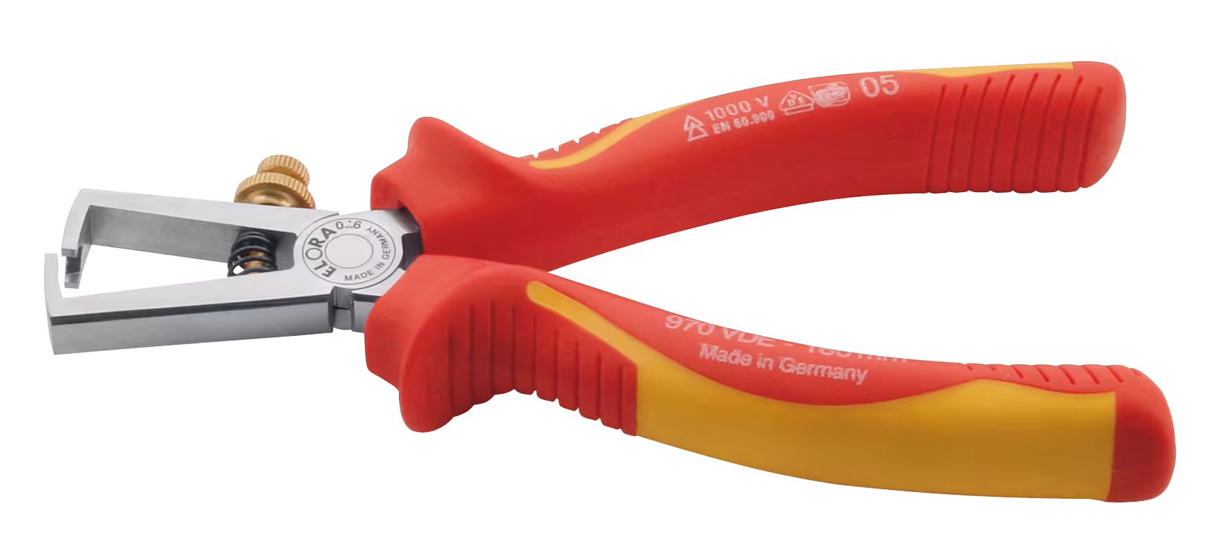 VDE-draadstripper met geïsoleerde beschermhandgreepafdekkingen, ELORA-970-160 uit de categorie VDE-tangen met artikelnr. 0970021602100