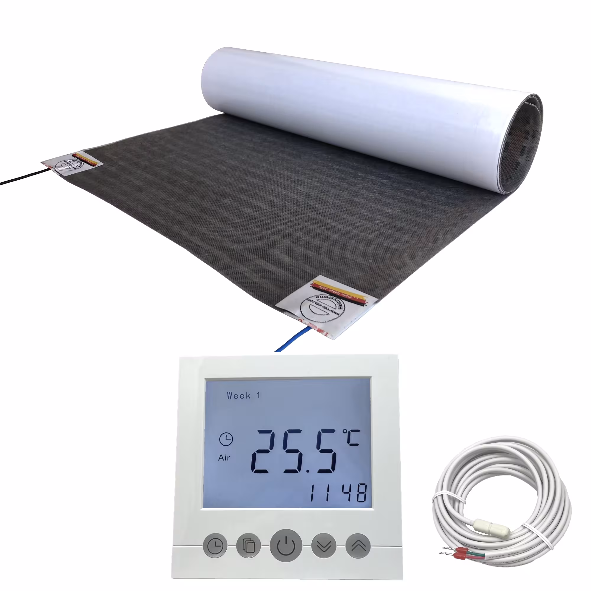 Lux elektrische vloerverwarming | Set met verwarmingsfolie en digitale controller van HoWaTech uit de categorie elektrische vloerverwarming