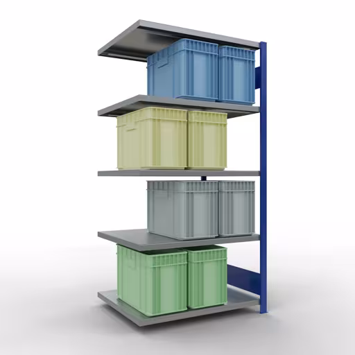 Figuur nr. 12 van het artikel aanbouwrekken, legbordstellingen, insteeksysteem MULTIplus250, 2000 x 1000 x 800 mm, 5 legborden, RAL 5010 gentiaanblauw/verzinkt uit de productgroep insteeksysteem van het merk Schulte Lagertechnik.