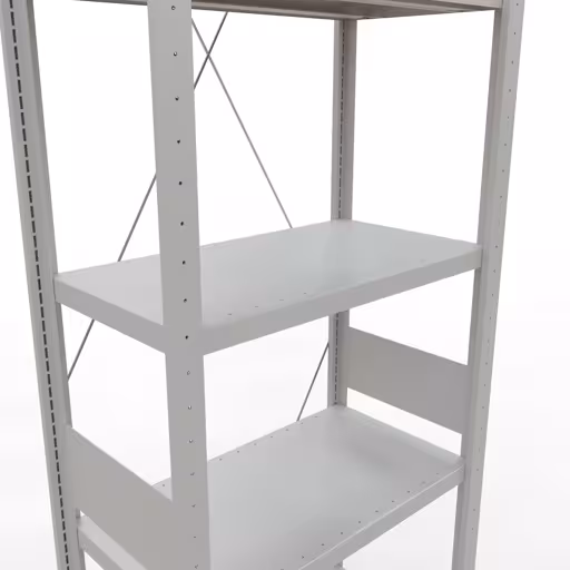 Basisplank, legplank, insteeksysteem MULTIplus250, 3000 x 750 x 400 mm (HxBxD), 7 legborden, kruisschoor, RAL 7035 lichtgrijs van Schulte Lagertechnik uit de categorie insteeksystemen