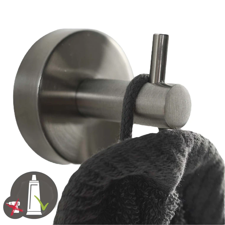 Ohne Text 2179476 AXIAAL handdoekhaakje, enkel roestvrij staal - voor BONDEN of BORDUUREN