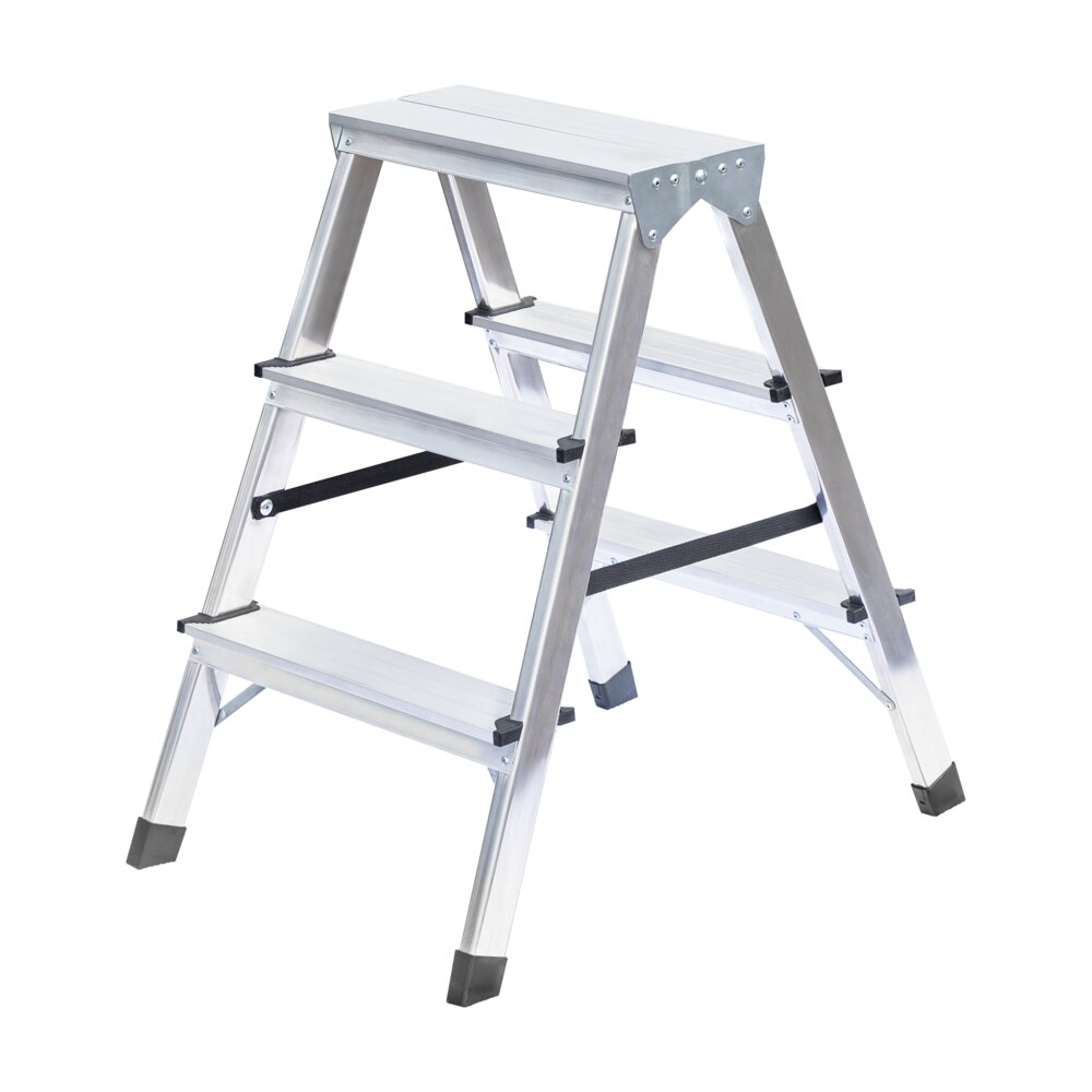 Munk huishoudladder, van beide zijden toegankelijk, 2x3 treden, van Günzburger Steigtechnik Munk dubbelzijdige huishoudladder uit de categorie speciale ladders, professionele producten met artikelnummer 011163