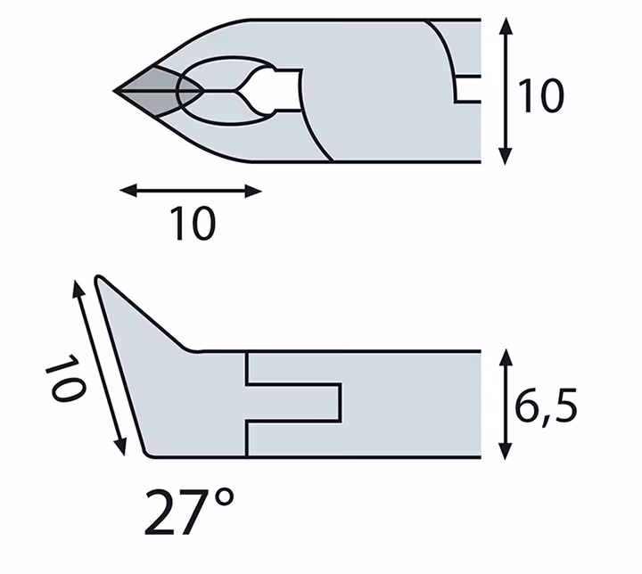 Elektronische hardmetalen schuine frees ESD, ELORA-4640-F E 2K uit de categorie zijsnijders met GTIN 4022989128434 Elektronische hardmetalen schuine frees ESD, ELORA-4640-F E 2K van het merk ELORA uit het tangenprogramma