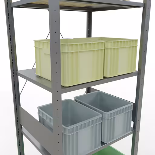 Productafbeelding nr. 8 van het artikel basisrek, legbord-insteeksysteem MULTIplus150, 3000 x 750 x 600 mm, 7 legborden, verzinkt uit het insteeksysteem-assortiment van Schulte Lagertechnik