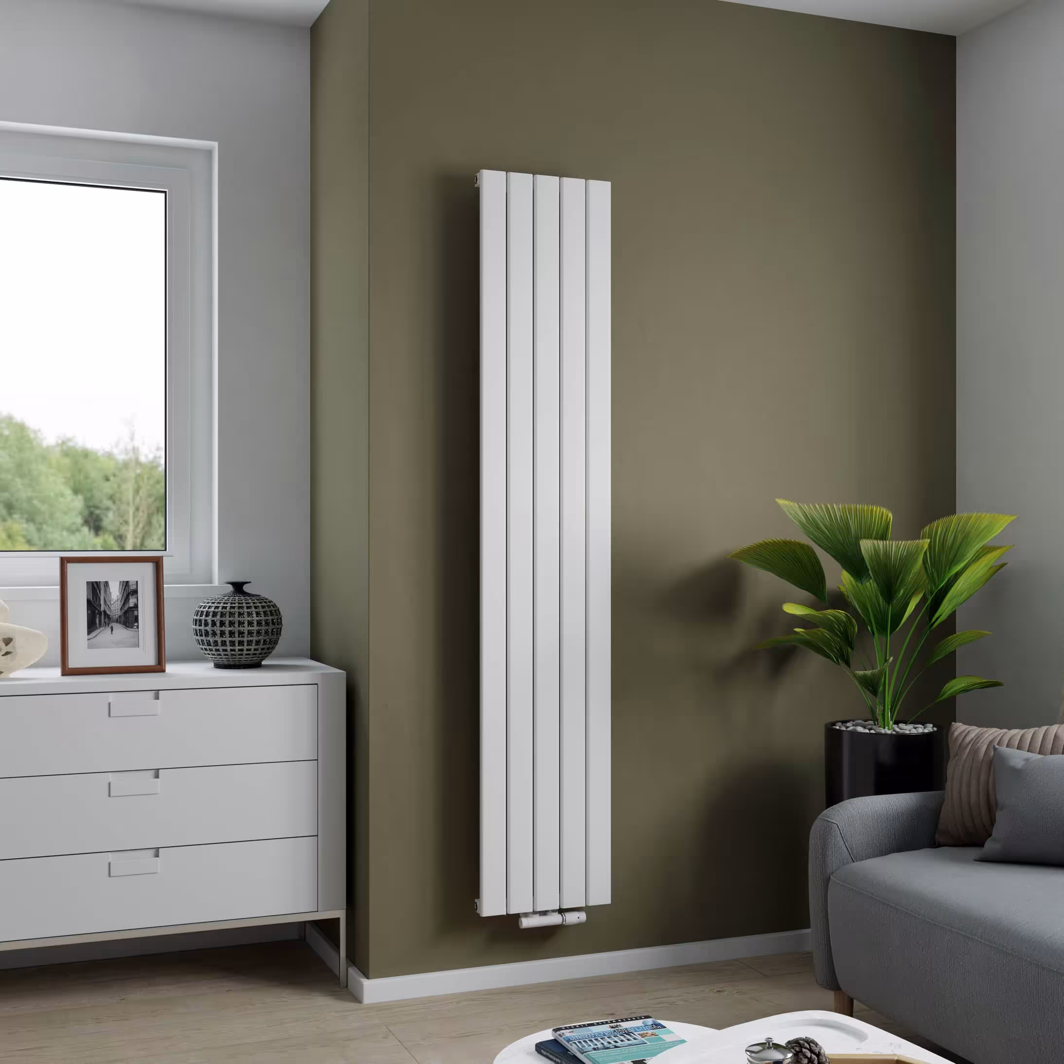 Ximax aluminium radiator Levis middenaansluiting witte structuur, aluminium radiator