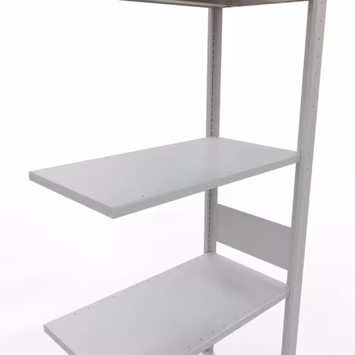 Aanbouwrekken, rekken, insteeksysteem MULTIplus150, 3000 x 750 x 400 mm, 7 legborden, lengtestangen, RAL 7035 lichtgrijs van Schulte Lagertechnik uit de categorie insteeksystemen