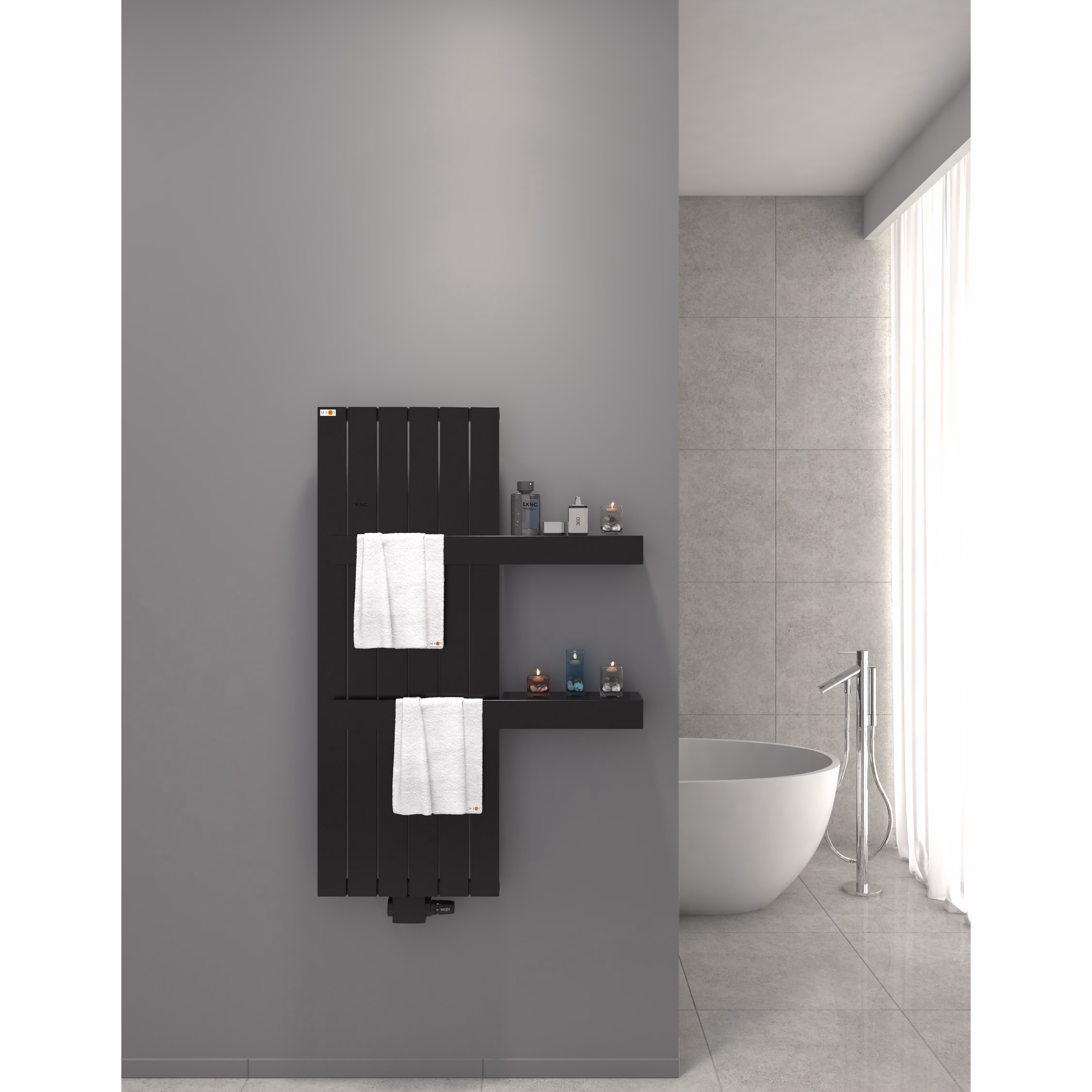 Ohne Text 3867348 MERT Design paneelradiator model TEO, zwart, 450x1200 mm