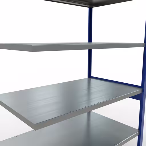 Afbeelding nr. 13 van het artikel aanbouwrekken, legbordstellingen, insteeksysteem MULTIplus250, 2500 x 1300 x 800 mm, 6 legborden, kruisschoor, RAL 5010 gentiaanblauw/verzinkt uit de productgroep insteeksysteem van Schulte Lagertechnik.