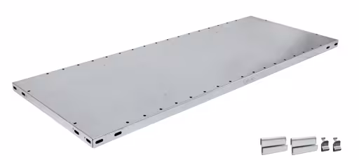 Extra plank B, 1000 x 500, verzinkt, inclusief 2 ophangbeugels + 2 plankdragers van Schulte Lagertechnik met artikelnr. 17250-B-ECK