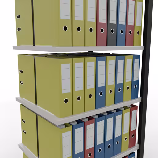 Productafbeelding nr. 10 van het artikel Aanbouwstelling, kantoorstelling, insteeksysteem MULTIplus150, 2000 x 750 x 600 mm, 6 legborden, lengtestangen, zonder middenaanslag, zwart/lichtgrijs Afbeelding nr. 10 van het artikel, kantoorrekken, insteeksysteem MULTIplus150, 2000 x 750 x 600 mm, 6 planken, zonder middenaanslag, zwart/lichtgrijs uit de productgroep kantoorrekken van Schulte Lagertechnik