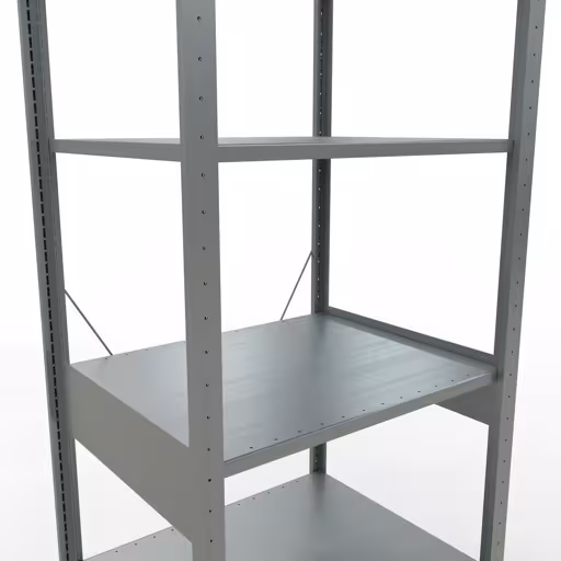 Andere weergave van het artikel Basisplank, legbord, insteeksysteem MULTIplus150, 2500 x 750 x 600 mm, 6 legborden, kruisschoor, verzinkt uit de categorie insteeksysteem
