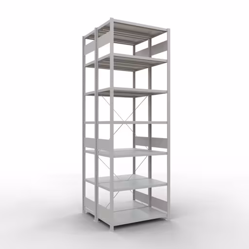 Basisplank, dubbele plank, rekkensysteem MULTIplus250, 3000 x 1000 x (2x500) mm (HxBxD), 2x7 planken, kruisschoor, RAL 7035 lichtgrijs van Schulte Lagertechnik Basisplank, dubbele plank, stellingsysteem MULTIplus250, 3000 x 1000 x (2x500) mm (HxBxD), 2x7 planken, kruisschoor, RAL 7035 lichtgrijs, dubbele planken, art.nr. 32152-G