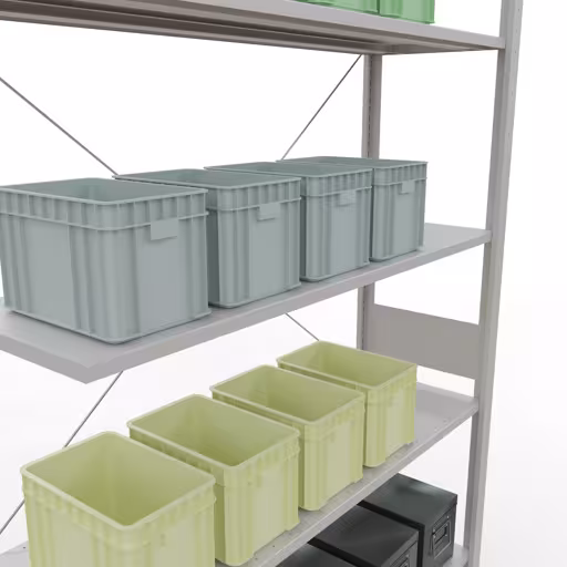 Insteeksysteem opzetplank 3000x1300x400 mm, type 150 kg, lichtgrijs met artikelnr. 32647-130 Insteeksysteem aanbouwplank 3000x1300x400 mm, type 150 kg, lichtgrijs van Schulte Lagertechnik uit de categorie insteeksysteem