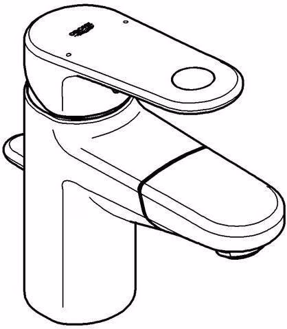Technische Zeichnung 4031394 GROHE ééngreeps wastafelmengkraan Europlus 33155_2 met uittrekbare uitloop chroom