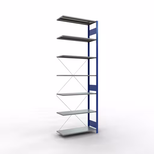 Afbeelding nr. 16 van het artikel aanbouwrekken, legbordstellingen, insteeksysteem MULTIplus85, 3000 x 1000 x 400 mm, 7 legborden, RAL 5010 gentiaanblauw uit de productgroep insteeksysteem van het merk Schulte Lagertechnik