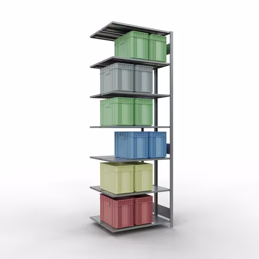 Afbeelding nr. 12 van het artikel aanbouwstelling, dubbele stelling, stellingstelling insteeksysteem MULTIplus150, 3000 x 1000 x (2x400) mm, 2x7 planken, lengtestangen, verzinkt uit de stellingstelling productgroep van Schulte Lagertechnik