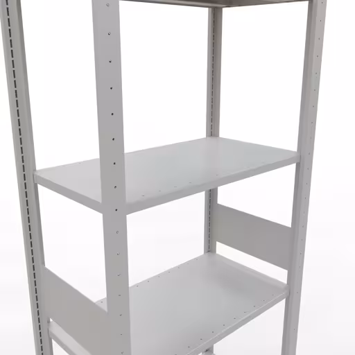 Basisplank, plankplank, insteeksysteem MULTIplus150, 3000 x 750 x 400 mm, 7 planken, lengtestangen, RAL 7035 lichtgrijs van Schulte Lagertechnik met het artikelnr. 32642-75-LR
