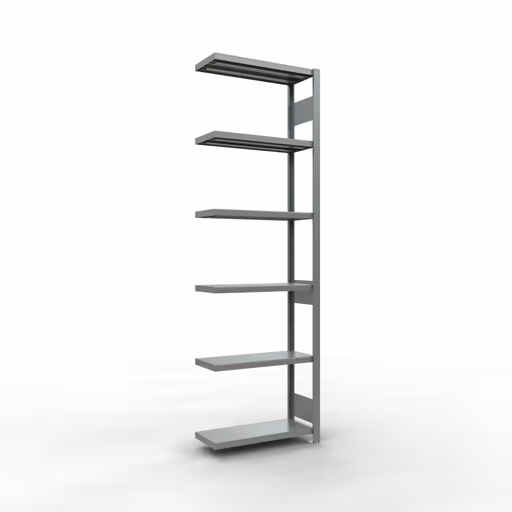 Figuur nr. 15 van het artikel aanbouwrekken, legbordstellingen, insteeksysteem MULTIplus250, 2500 x 750 x 300 mm, 6 legborden, lengtestangen, verzinkt uit de insteeksysteem productgroep van Schulte Lagertechnik.