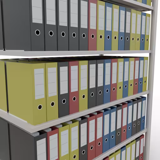 Afbeelding nr. 11 van het artikel aanbouwrekken, kantoorrekken, insteeksysteem MULTIplus150, 2000 x 1300 x 600 mm, 6 legborden, lengtestangen, zonder middenaanslag, lichtgrijs uit de productgroep kantoorrekken van Schulte Lagertechnik