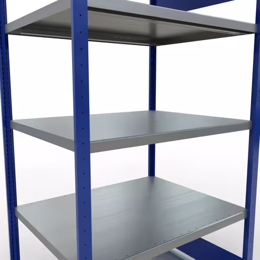 Basisplank, legplank, insteeksysteem MULTIplus250, 2000 x 1000 x 800 mm, 5 legborden, RAL 5010 gentiaanblauw/verzinkt van Schulte Lagertechnik uit de categorie insteeksystemen