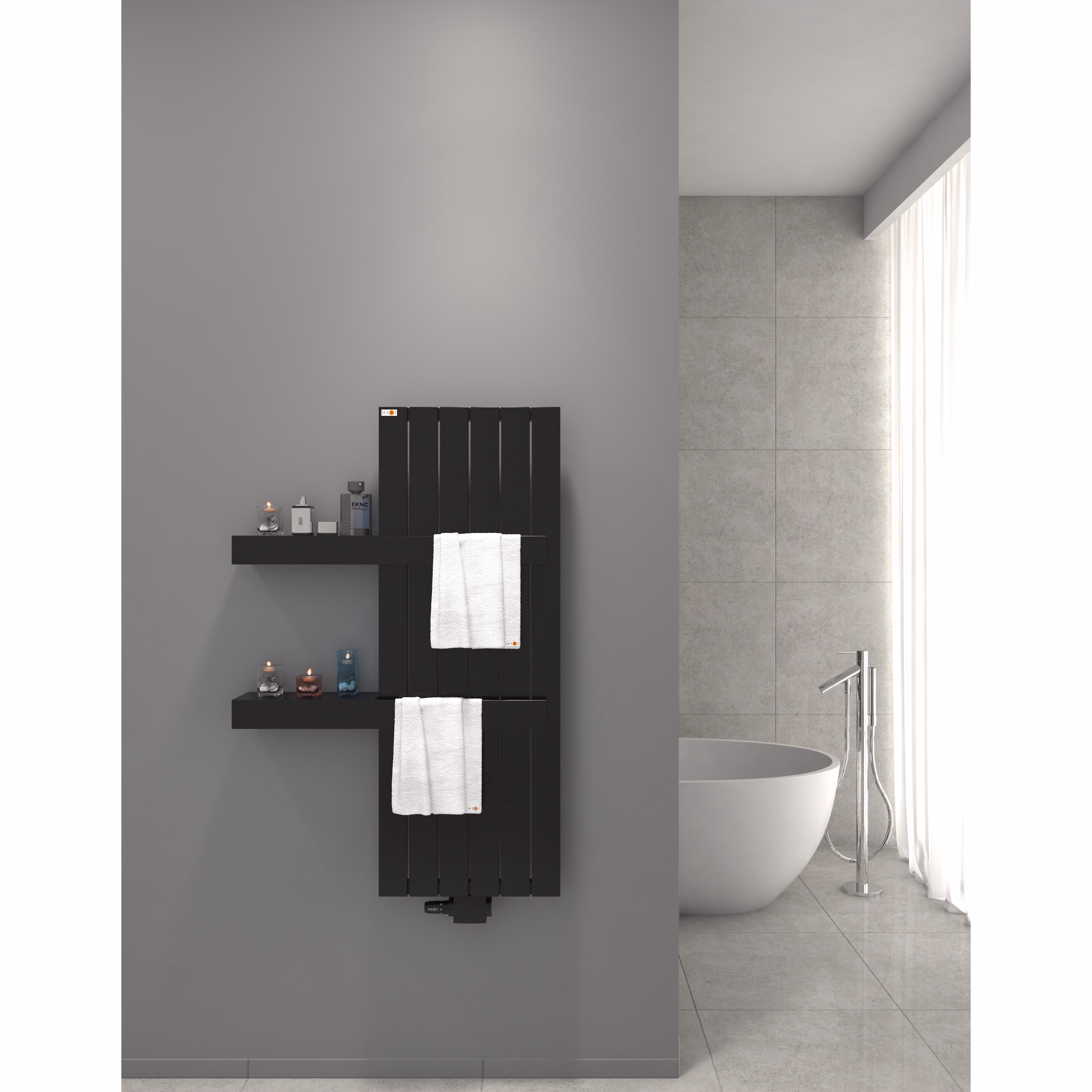 MERT Design paneelradiator model TEO, zwart, 450x1200 mm