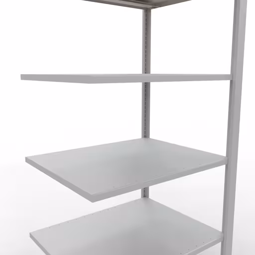 Figuur nr. 13 van het artikel aanbouwrekken, kantoorrekken, insteeksysteem MULTIplus150, 2000 x 750 x 600 mm, 6 planken, lengtestangen, zonder middenaanslag, lichtgrijs uit de productgroep kantoorrekken van Schulte Lagertechnik.